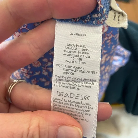 Madewell Blue Floral Puff Sleeve Top - Picture 9 of 11